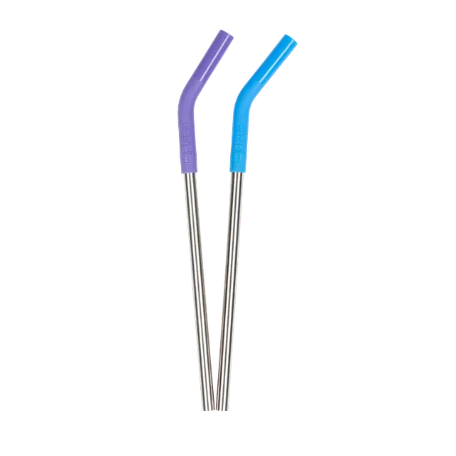 klean-kanteen-edelstahl-trinkhalme-8-mm-2er-set-mit-flexibler-silikonspitze-blau image 1