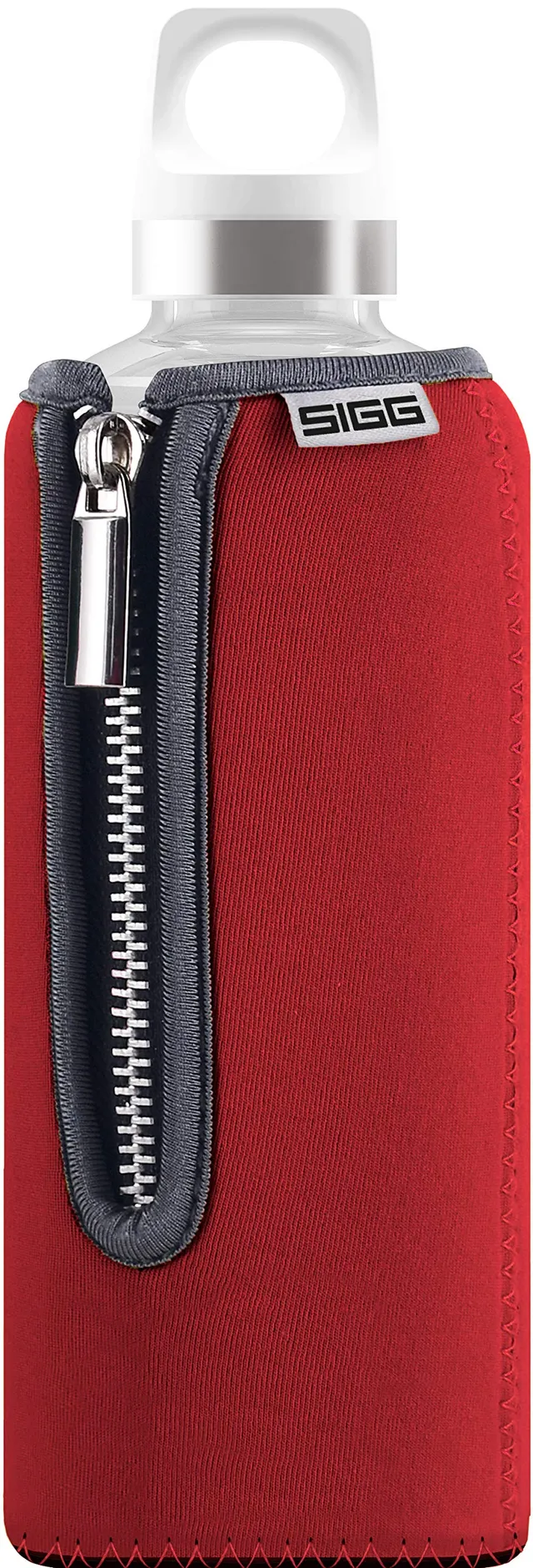sigg-stella-trinkflasche-0-5-l-rot-glas-trinkflasche-mit-neoprenh-lle-bpa-frei-a image 1