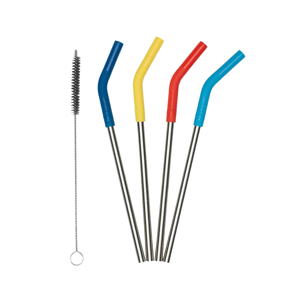 klean-kanteen-edelstahl-trinkhalme-4er-set-8-mm-silikonspitze-flexibel-inkl-trin image 1