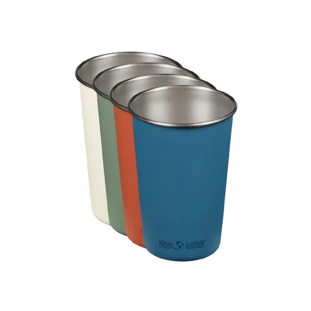 klean-kanteen-pint-cup-edelstahl-trinkbecher-473ml-4er-set-wiederverwendbare-bec image 1