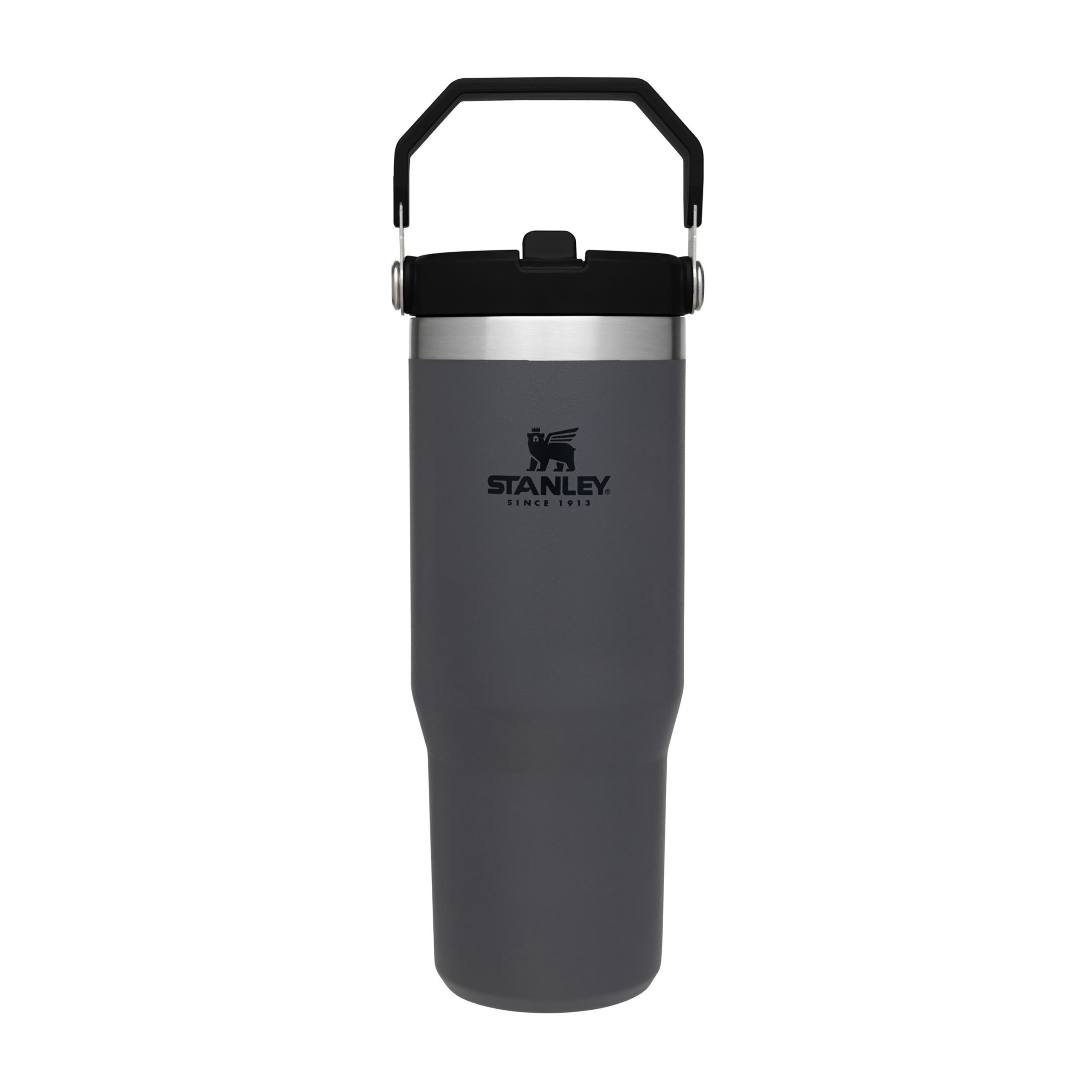 stanley-iceflow-flip-straw-trinkflasche-0-89l-charcoal-thermosflasche-mit-strohh image 1