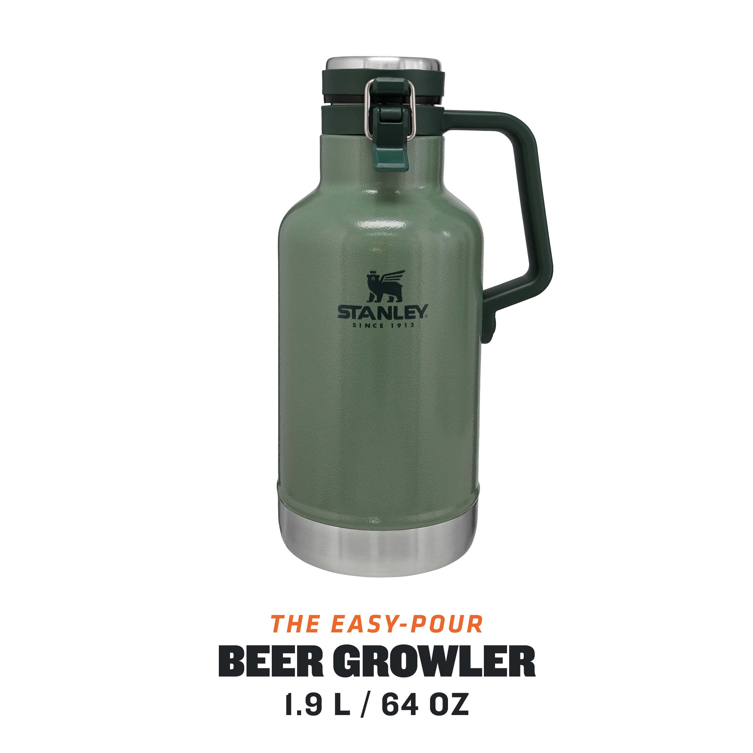 stanley-1913-classic-easy-pour-growler-thermoskanne-1-9-l-hammertone-green-bier- image 2