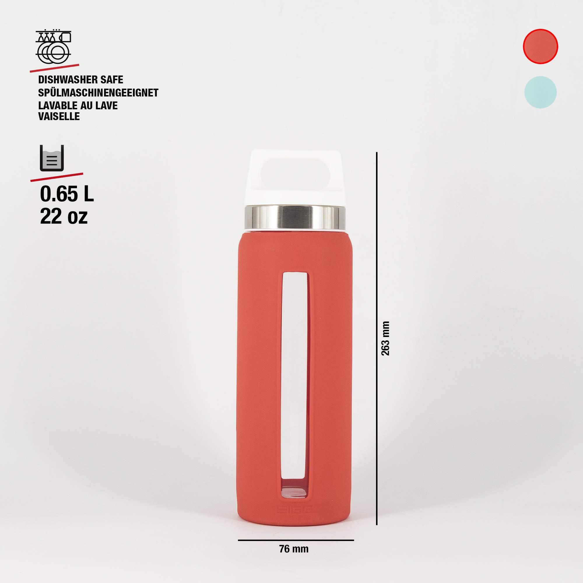 sigg-dream-glas-trinkflasche-0-65-l-borosilikatglas-mit-silikonh-lle-auslaufsich image 6