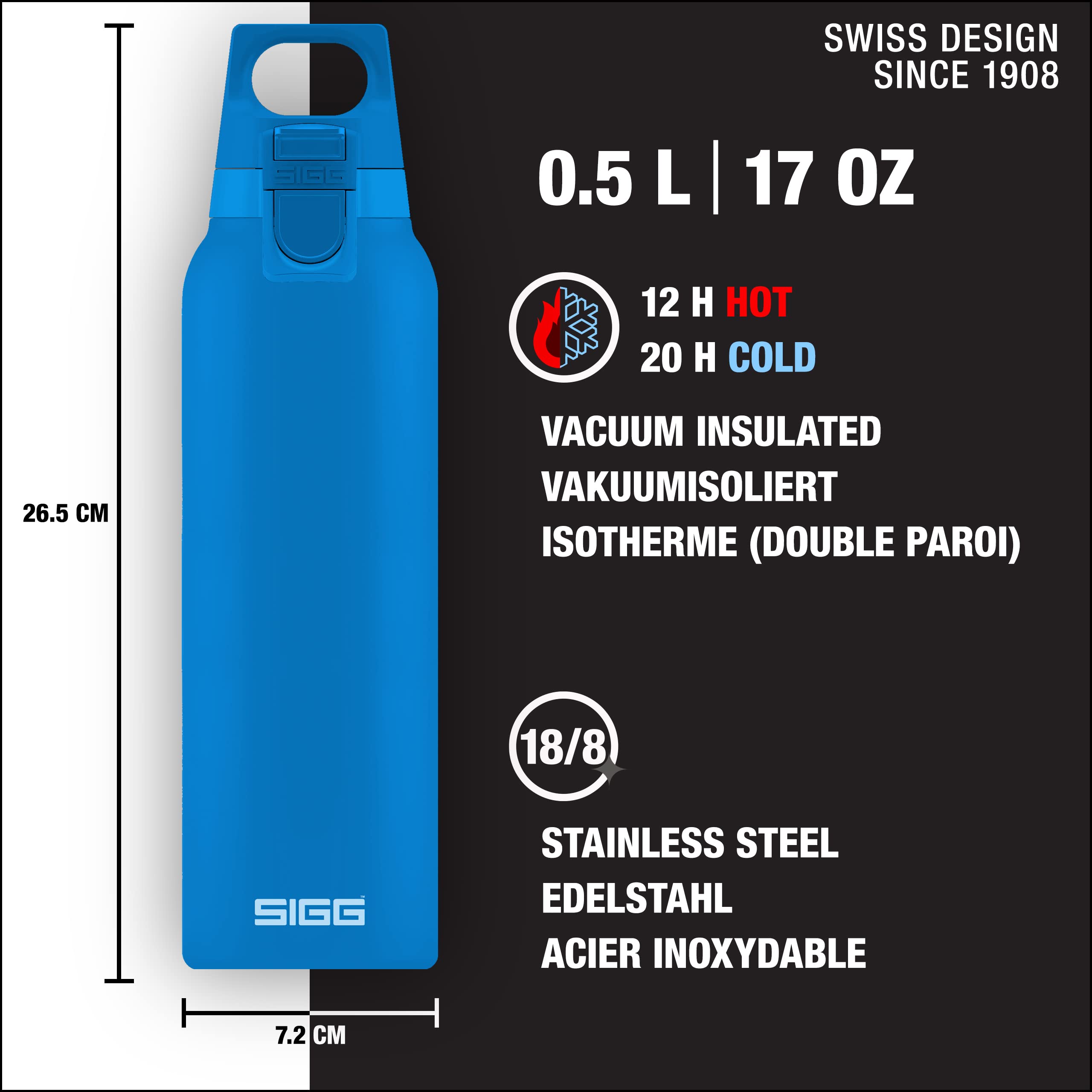 sigg-hot-cold-one-electric-blue-thermo-trinkflasche-0-5-l-vakuumisolierte-edelst image 2
