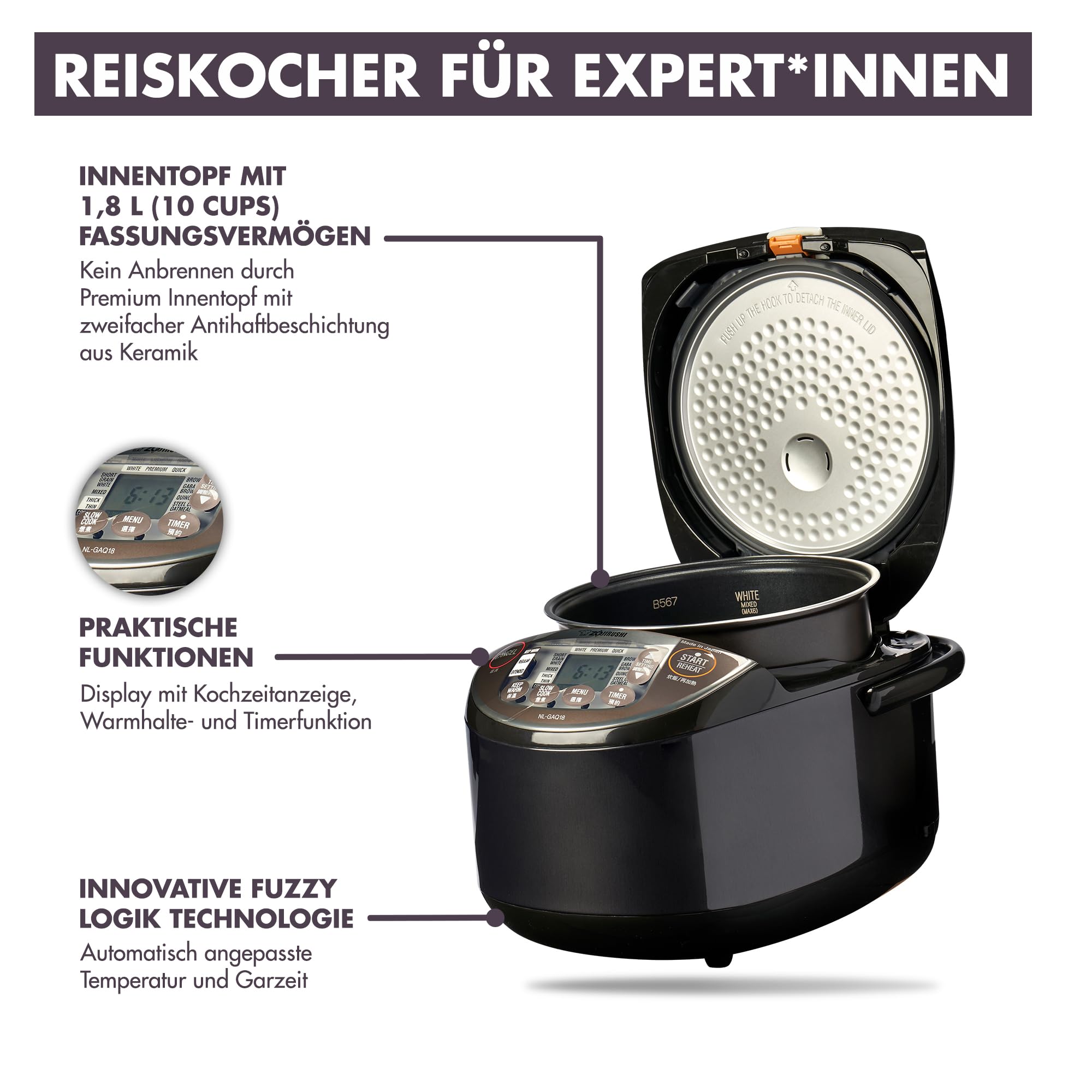 zojirushi-nl-gaq18-premium-reiskocher-1-8l-10-cups-fuzzy-logic-reiskocher-made-i image 2