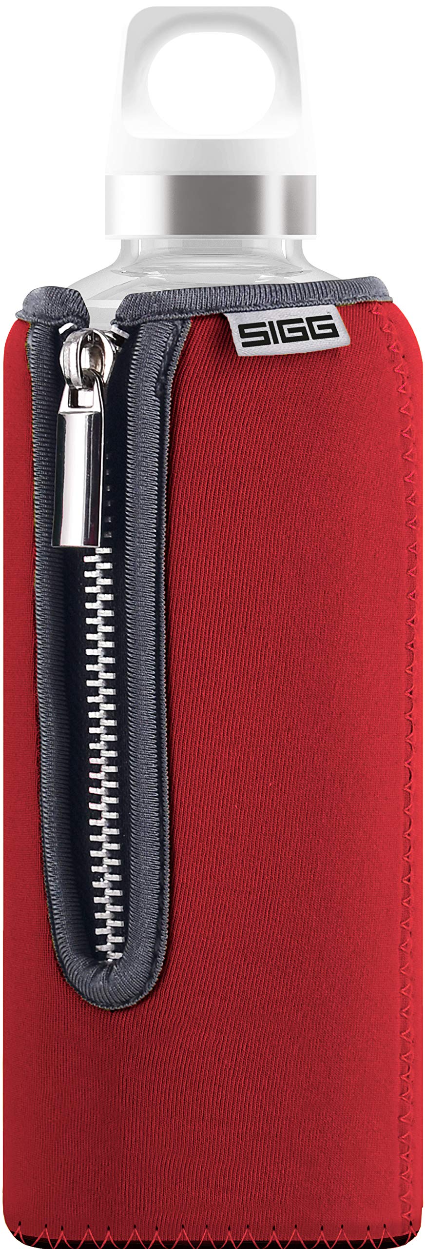 sigg-stella-trinkflasche-0-5-l-rot-glas-trinkflasche-mit-neoprenh-lle-bpa-frei-a image 1