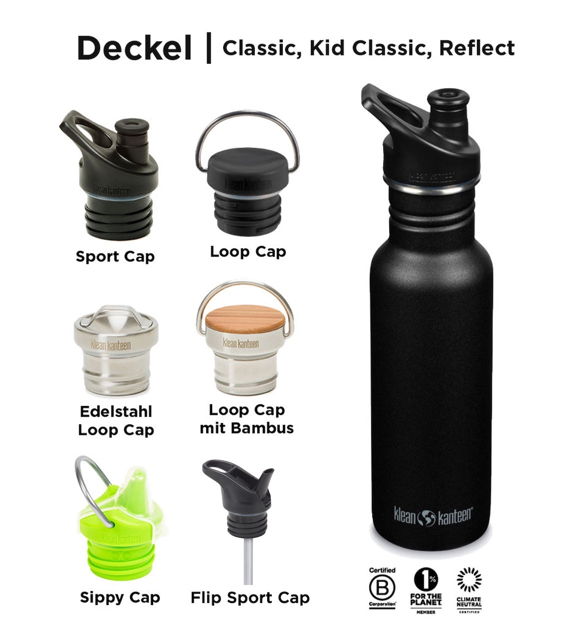 klean-kanteen-classic-532-ml-einwandige-edelstahl-trinkflasche-mit-sport-cap-sch image 3